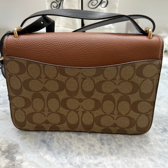 Coach Brown and Black Signature Crossbody Bag - Picture 4 of 7
